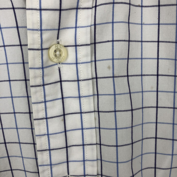 Ralph Lauren Golf Classic Fit Long-Sleeve Button-Down Check Shirt, Men's Size L (approx.) cotton white type Vintage Second Hand