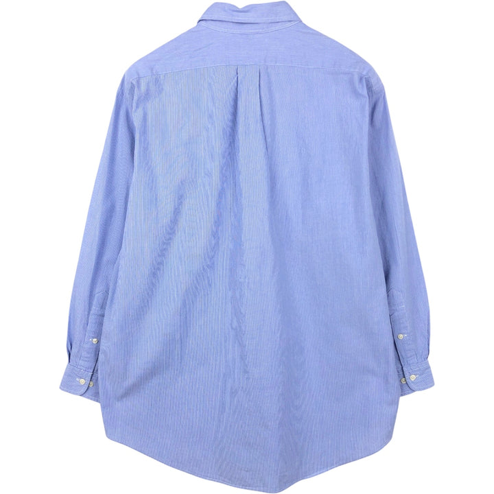 Ralph Lauren YARMOUTH Long Sleeve Button-Down Striped Shirt, Men's Size L cotton Blue type light blue Vintage Second Hand