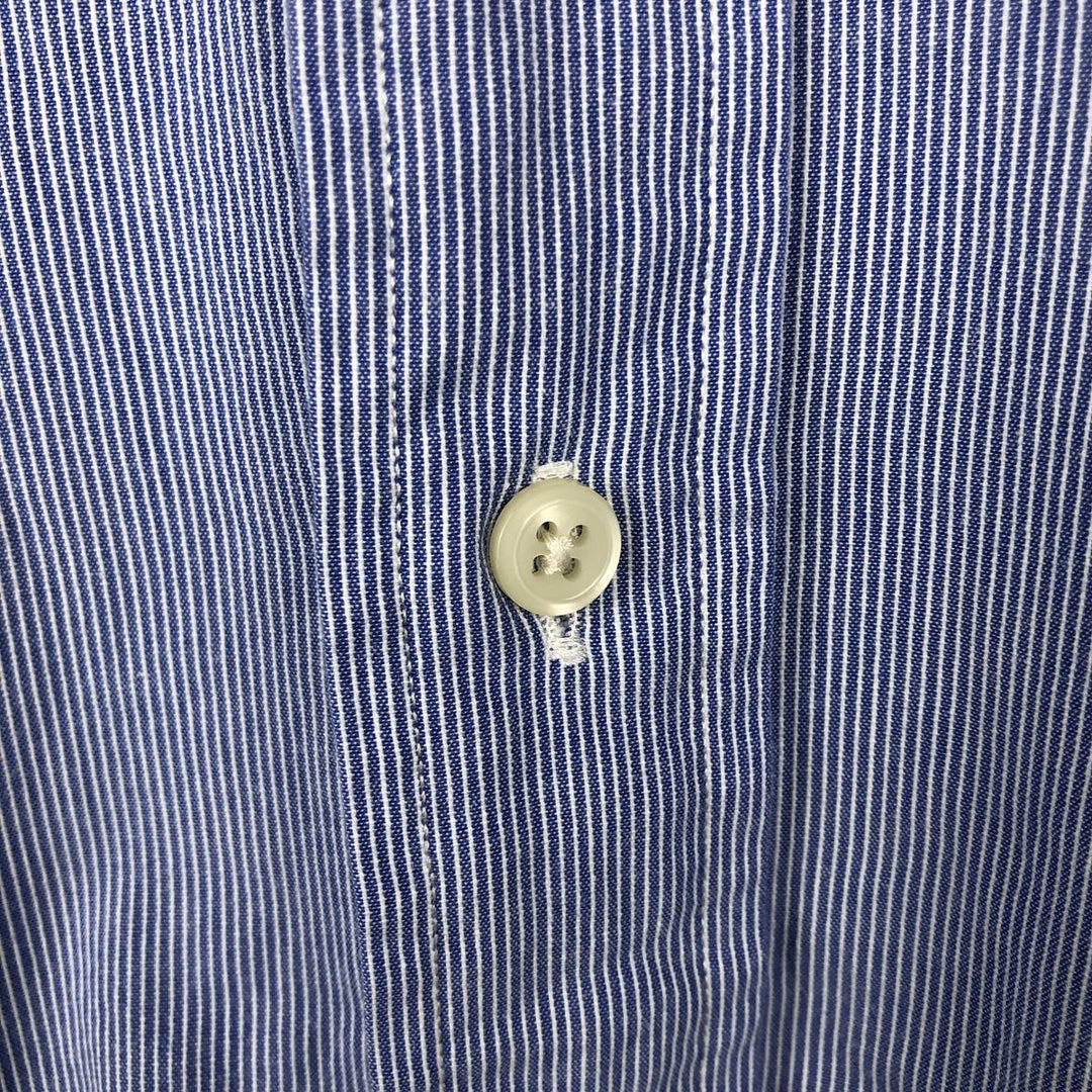 Ralph Lauren YARMOUTH Long Sleeve Button-Down Striped Shirt, Men's Size L cotton Blue type light blue Vintage Second Hand