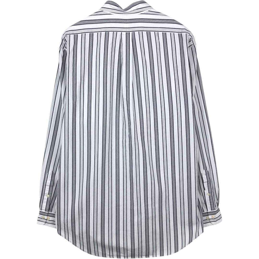 Ralph Lauren POLO by Ralph Lauren CLASSIC FIT Multi-stripe Long-Sleeve Button-Down Stripe Shirt, Men's Size L (approx.) cotton white type Vintage Second Hand