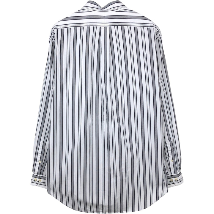 Ralph Lauren POLO by Ralph Lauren CLASSIC FIT Multi-stripe Long-Sleeve Button-Down Stripe Shirt, Men's Size L (approx.) cotton white type Vintage Second Hand