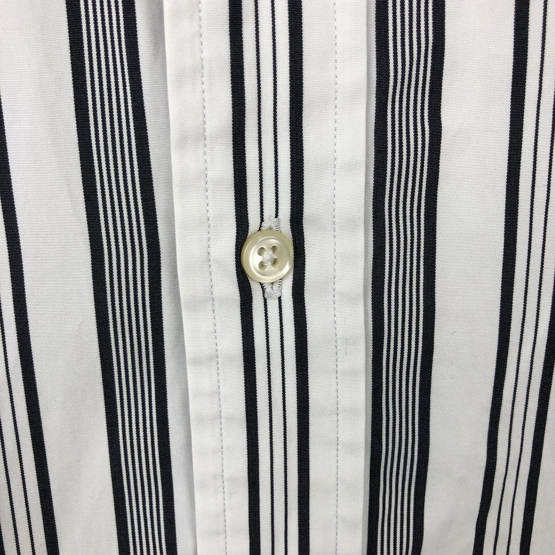 Ralph Lauren POLO by Ralph Lauren CLASSIC FIT Multi-stripe Long-Sleeve Button-Down Stripe Shirt, Men's Size L (approx.) cotton white type Vintage Second Hand