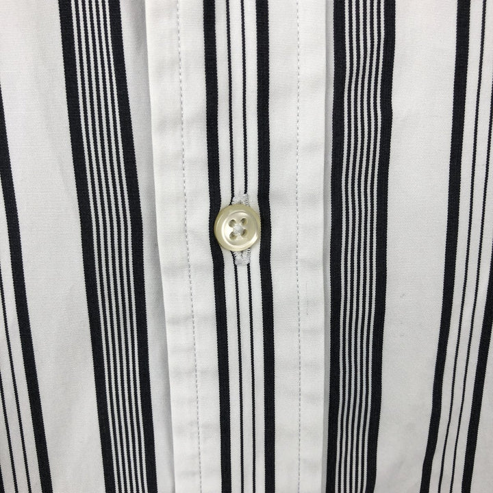Ralph Lauren POLO by Ralph Lauren CLASSIC FIT Multi-stripe Long-Sleeve Button-Down Stripe Shirt, Men's Size L (approx.) cotton white type Vintage Second Hand