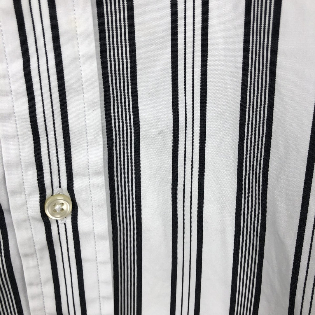 Ralph Lauren POLO by Ralph Lauren CLASSIC FIT Multi-stripe Long-Sleeve Button-Down Stripe Shirt, Men's Size L (approx.) cotton white type Vintage Second Hand