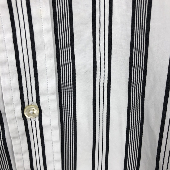 Ralph Lauren POLO by Ralph Lauren CLASSIC FIT Multi-stripe Long-Sleeve Button-Down Stripe Shirt, Men's Size L (approx.) cotton white type Vintage Second Hand