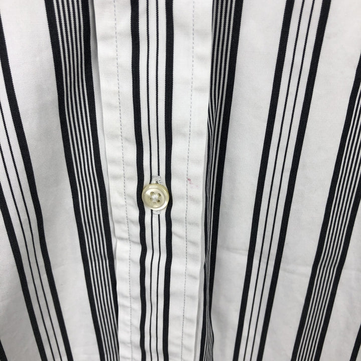 Ralph Lauren POLO by Ralph Lauren CLASSIC FIT Multi-stripe Long-Sleeve Button-Down Stripe Shirt, Men's Size L (approx.) cotton white type Vintage Second Hand