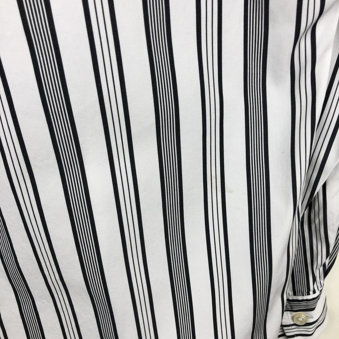 Ralph Lauren POLO by Ralph Lauren CLASSIC FIT Multi-stripe Long-Sleeve Button-Down Stripe Shirt, Men's Size L (approx.) cotton white type Vintage Second Hand