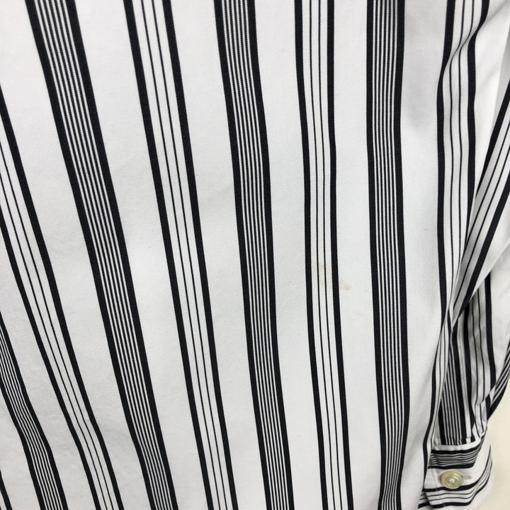 Ralph Lauren POLO by Ralph Lauren CLASSIC FIT Multi-stripe Long-Sleeve Button-Down Stripe Shirt, Men's Size L (approx.) cotton white type Vintage Second Hand