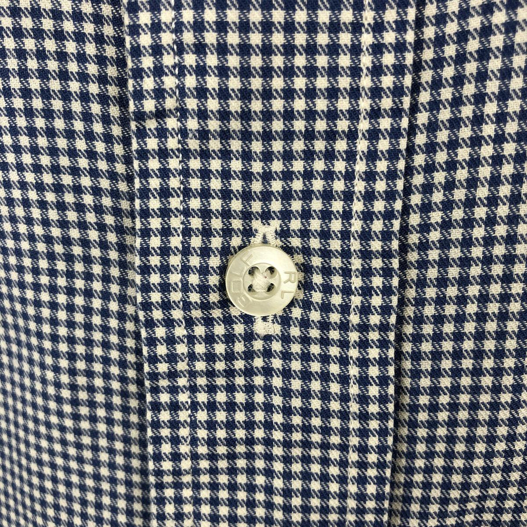 Ralph Lauren GOLF TILDEN Gingham Check Long-Sleeve Button-Down Check Shirt, Men's Size XL (approx.) cotton blue type Vintage Second Hand