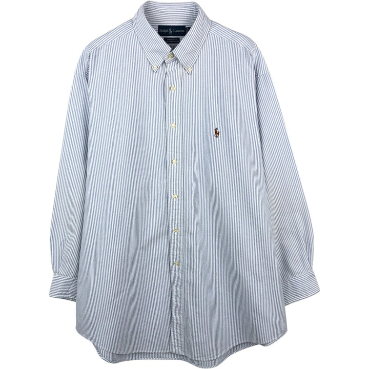 Ralph Lauren YARMOUTH Long Sleeve Button-Down Striped Shirt, Men's XL cotton white type Vintage Second Hand