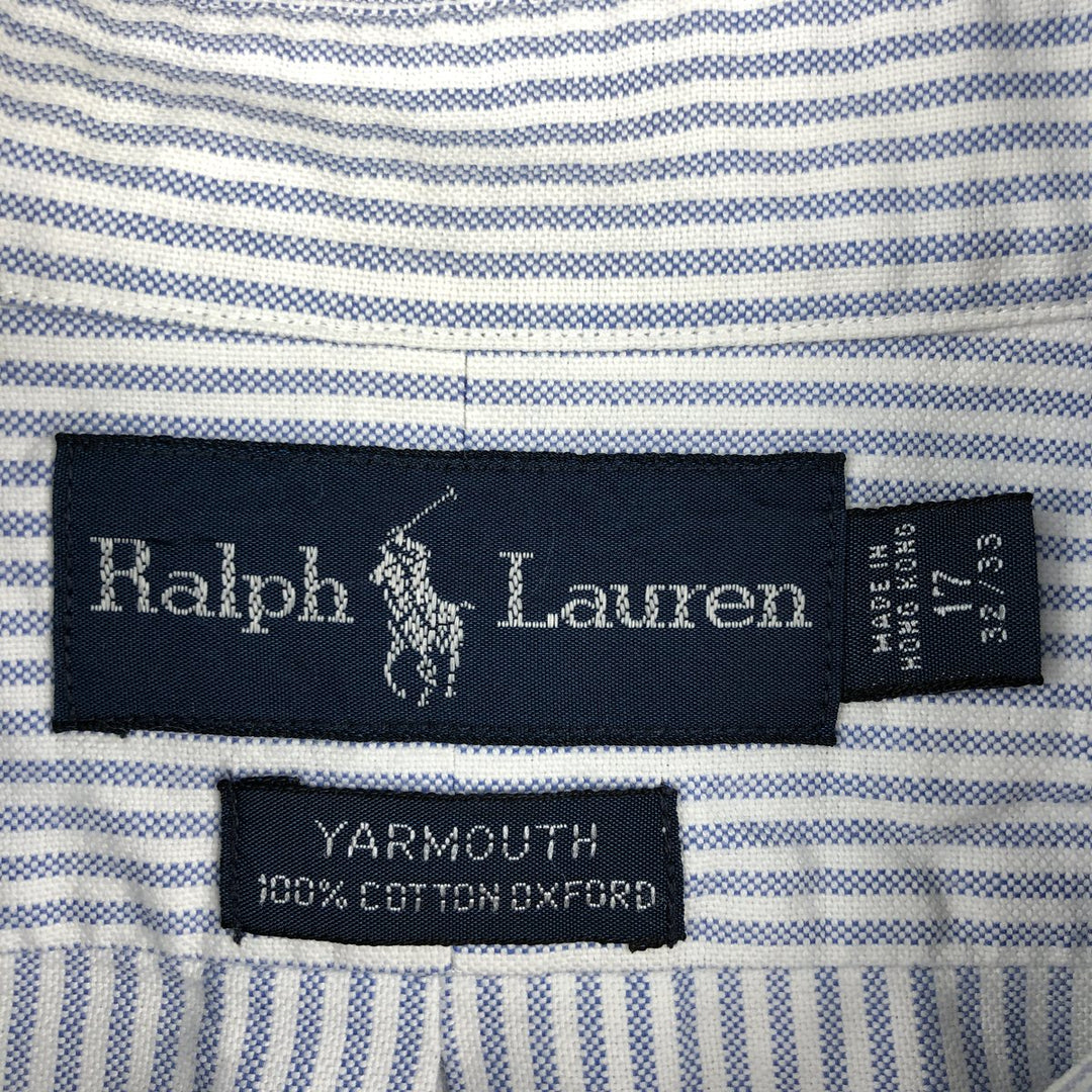 Ralph Lauren YARMOUTH Long Sleeve Button-Down Striped Shirt, Men's XL cotton white type Vintage Second Hand