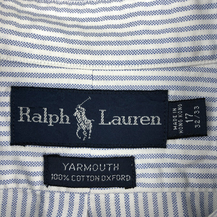 Ralph Lauren YARMOUTH Long Sleeve Button-Down Striped Shirt, Men's XL cotton white type Vintage Second Hand
