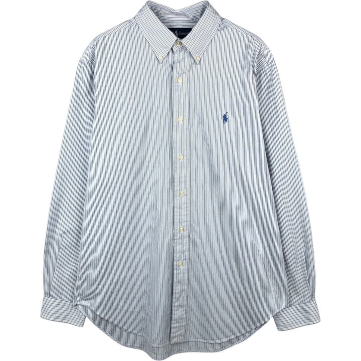 Ralph Lauren Classic Fit Long Sleeve Button Down Striped Shirt Men's Size L cotton white type Vintage Second Hand