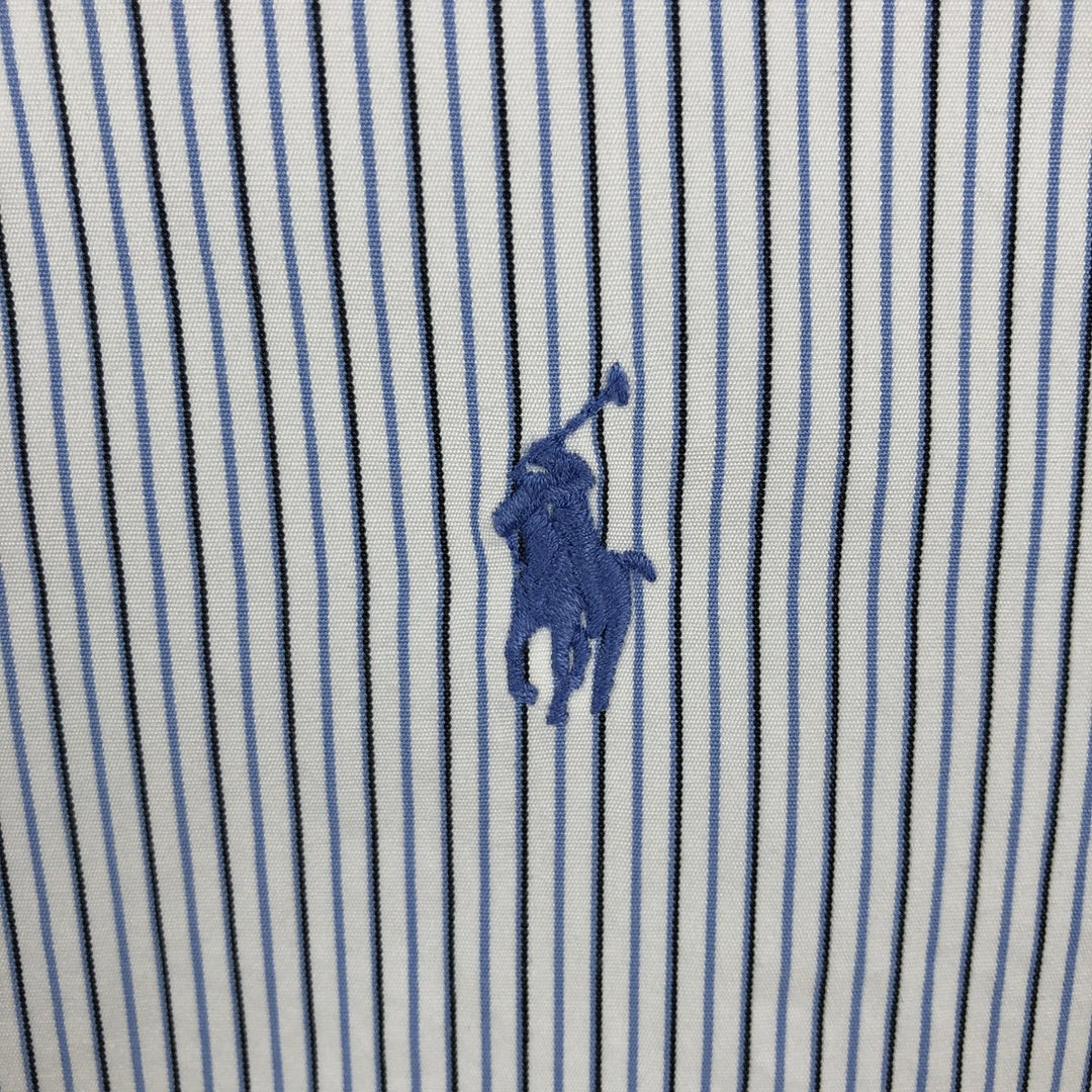 Ralph Lauren Classic Fit Long Sleeve Button Down Striped Shirt Men's Size L cotton white type Vintage Second Hand