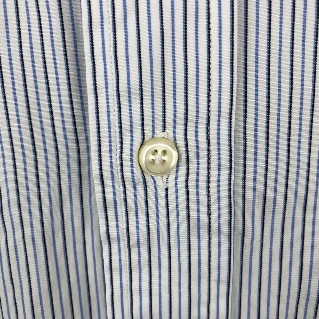 Ralph Lauren Classic Fit Long Sleeve Button Down Striped Shirt Men's Size L cotton white type Vintage Second Hand