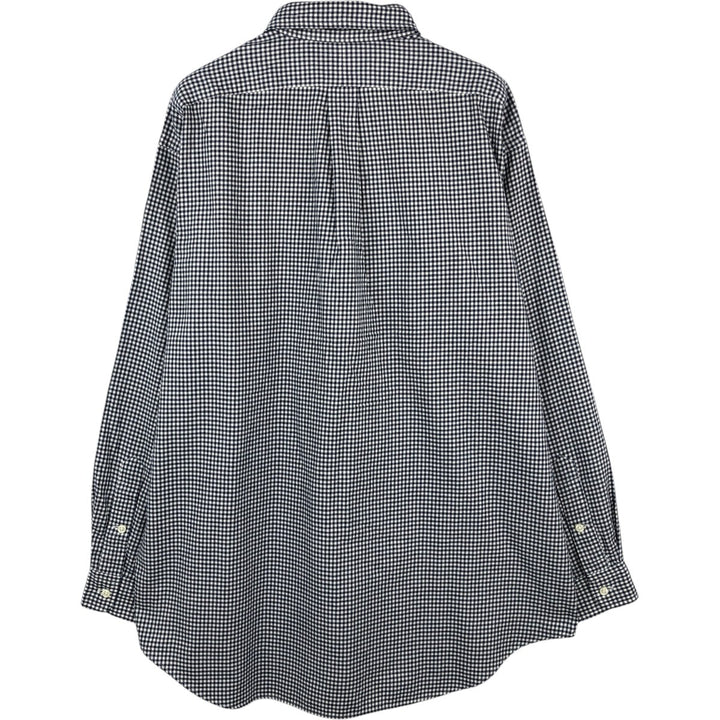 Ralph Lauren BLAKE Gingham Check Long Sleeve Button-Down Check Shirt, Men's Size L cotton white type Vintage Second Hand