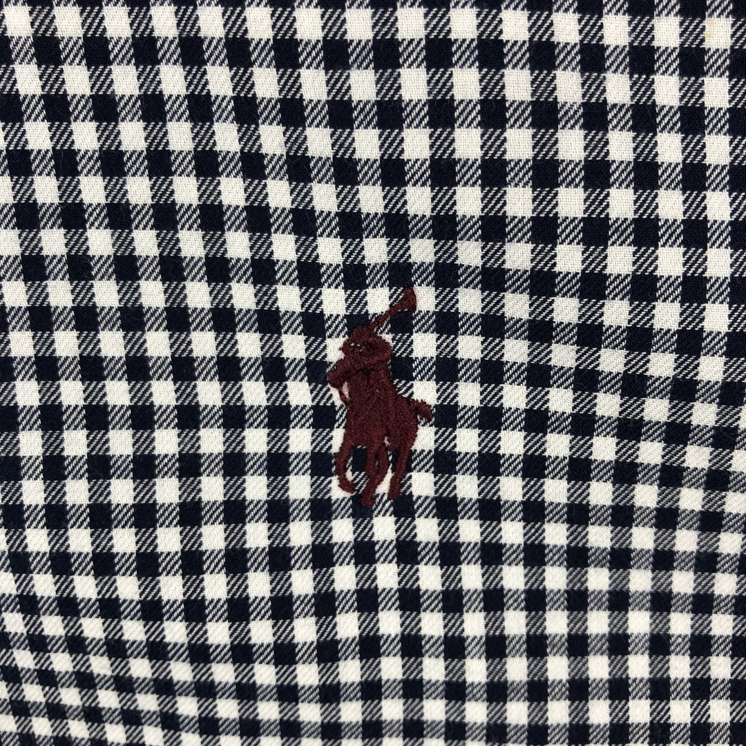 Ralph Lauren BLAKE Gingham Check Long Sleeve Button-Down Check Shirt, Men's Size L cotton white type Vintage Second Hand