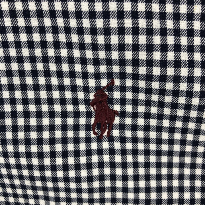 Ralph Lauren BLAKE Gingham Check Long Sleeve Button-Down Check Shirt, Men's Size L cotton white type Vintage Second Hand