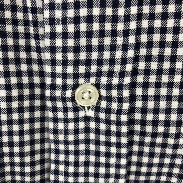 Ralph Lauren BLAKE Gingham Check Long Sleeve Button-Down Check Shirt, Men's Size L cotton white type Vintage Second Hand