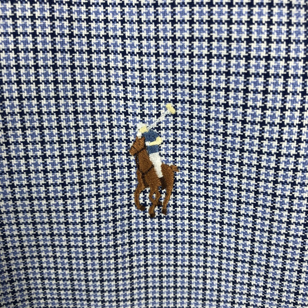 Ralph Lauren YARMOUTH Long Sleeve Button Down Check Shirt Men's XXL cotton blue type Vintage Second Hand