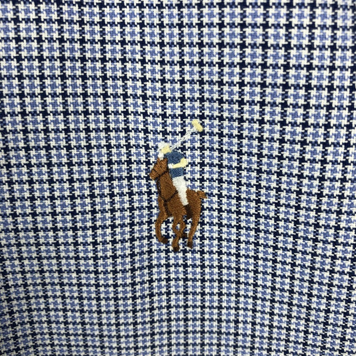 Ralph Lauren YARMOUTH Long Sleeve Button Down Check Shirt Men's XXL cotton blue type Vintage Second Hand