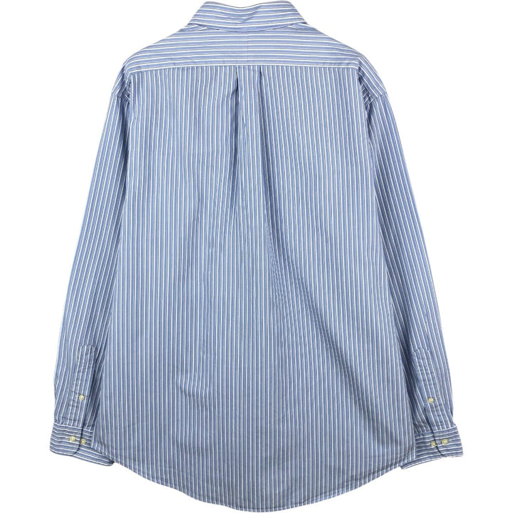 Ralph Lauren CUSTOM FIT long sleeve button down striped shirt men's XL size cotton Blue type light blue Vintage Second Hand