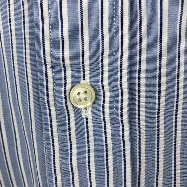 Ralph Lauren CUSTOM FIT long sleeve button down striped shirt men's XL size cotton Blue type light blue Vintage Second Hand