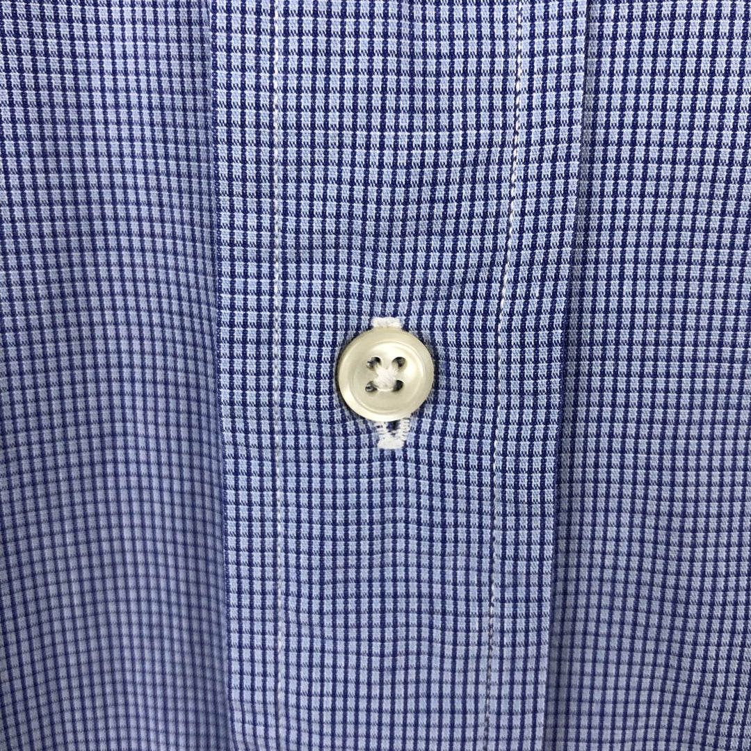 Ralph Lauren YARMOUTH Long Sleeve Button-Down Check Shirt, Men's Size L cotton Blue type light blue Vintage Second Hand