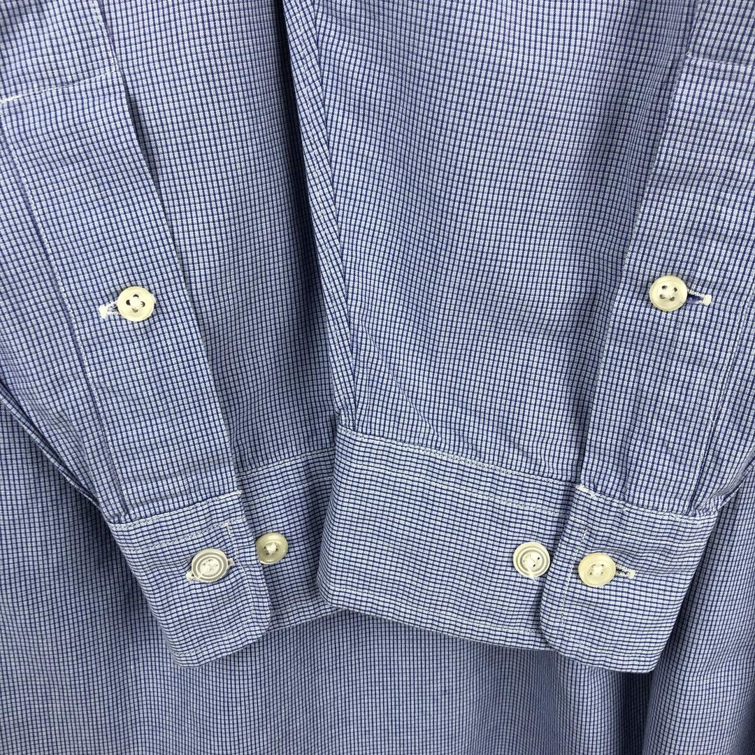 Ralph Lauren YARMOUTH Long Sleeve Button-Down Check Shirt, Men's Size L cotton Blue type light blue Vintage Second Hand