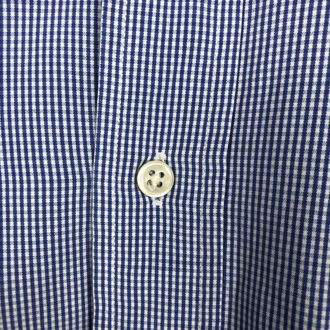 Ralph Lauren CUSTOM FIT long sleeve button down check shirt men's XL size cotton blue type Vintage Second Hand