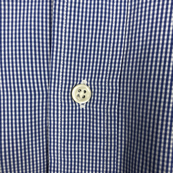 Ralph Lauren CUSTOM FIT long sleeve button down check shirt men's XL size cotton blue type Vintage Second Hand