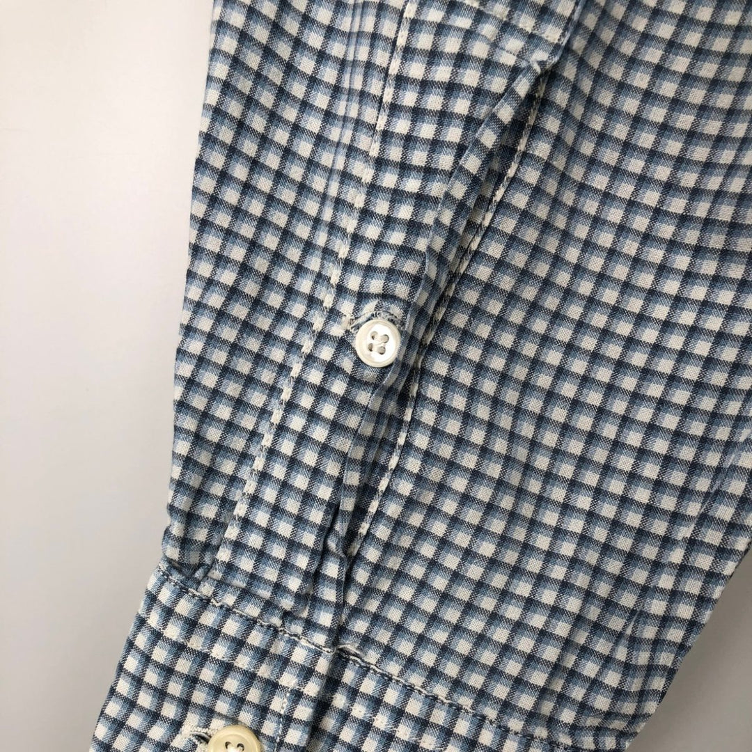 Ralph Lauren BLAKE long sleeve button down check shirt, men's size M cotton blue type Vintage Second Hand