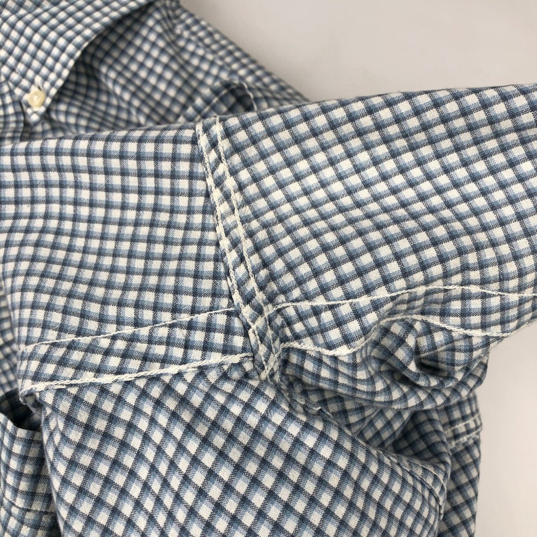 Ralph Lauren BLAKE long sleeve button down check shirt, men's size M cotton blue type Vintage Second Hand