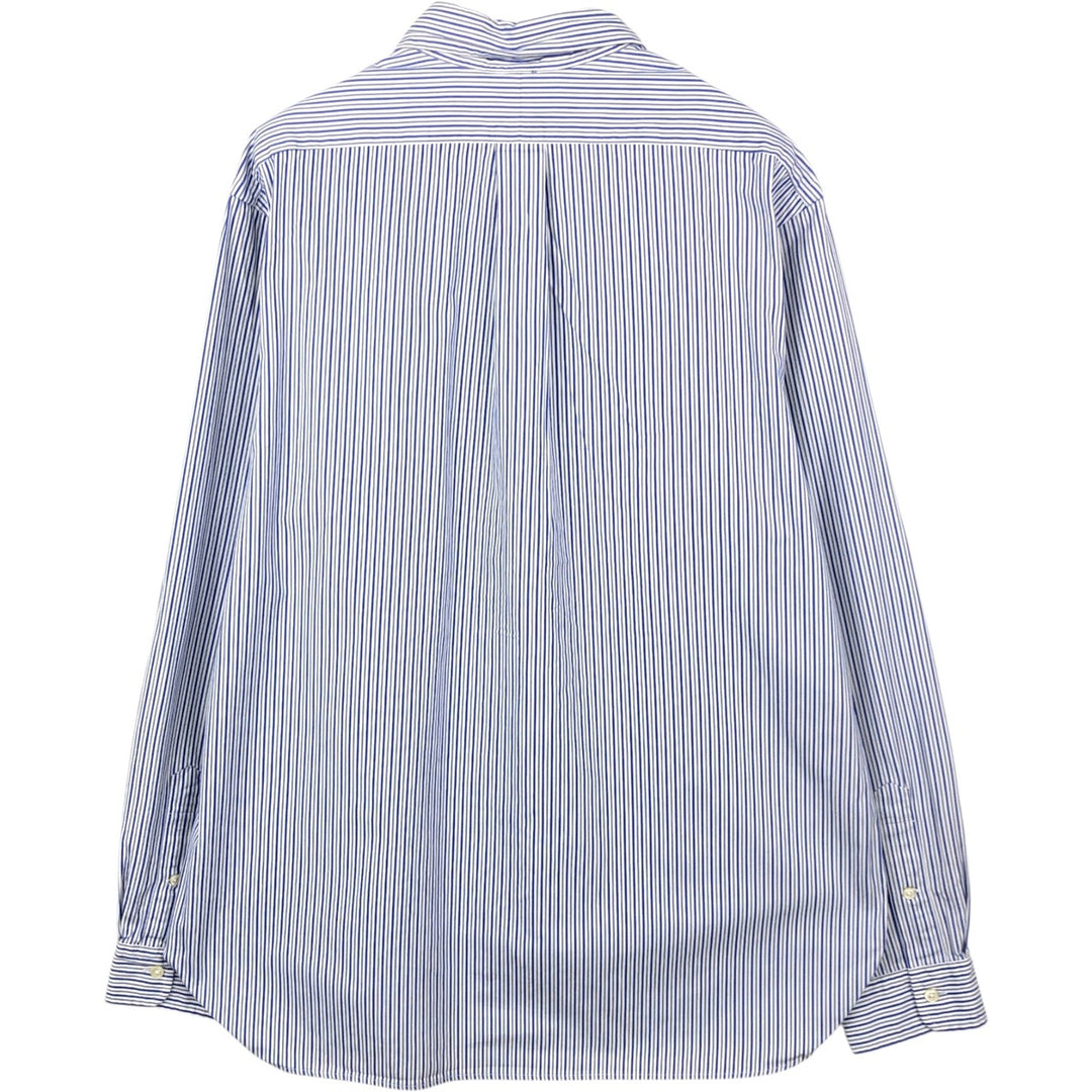 Ralph Lauren POLO by Ralph Lauren CUSTOM FIT Multi-stripe Long-Sleeve Button-Down Striped Shirt, Men's Size XL (approx.) cotton blue type Vintage Second Hand