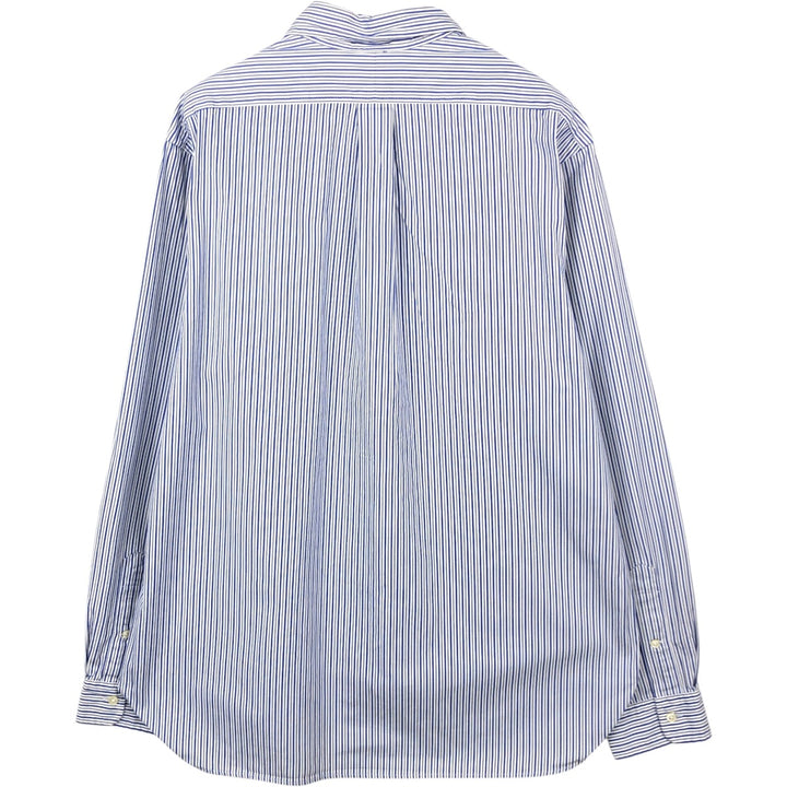 Ralph Lauren POLO by Ralph Lauren CUSTOM FIT Multi-stripe Long-Sleeve Button-Down Striped Shirt, Men's Size XL (approx.) cotton blue type Vintage Second Hand