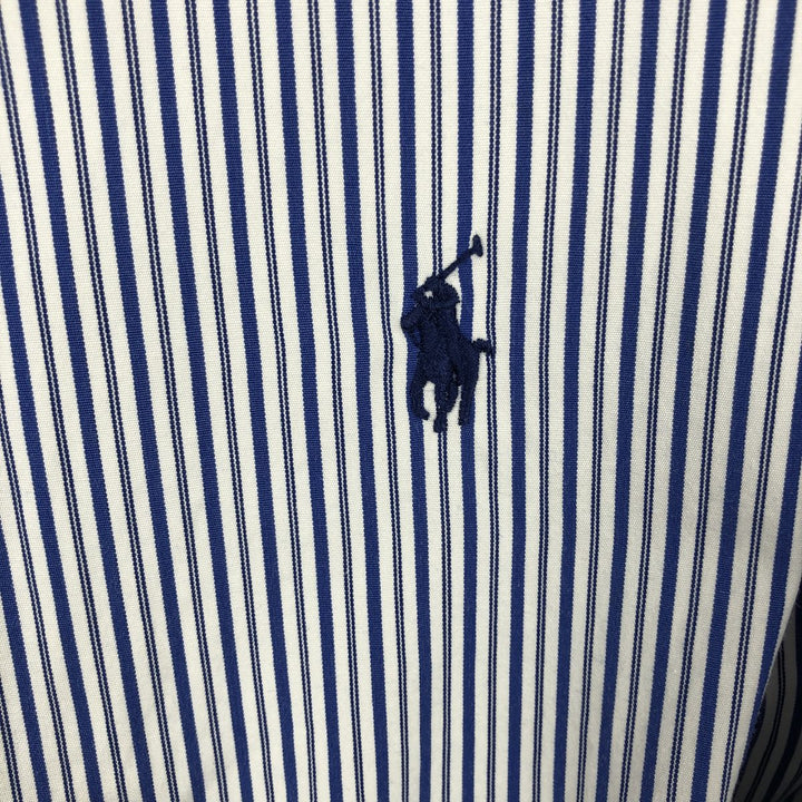 Ralph Lauren POLO by Ralph Lauren CUSTOM FIT Multi-stripe Long-Sleeve Button-Down Striped Shirt, Men's Size XL (approx.) cotton blue type Vintage Second Hand