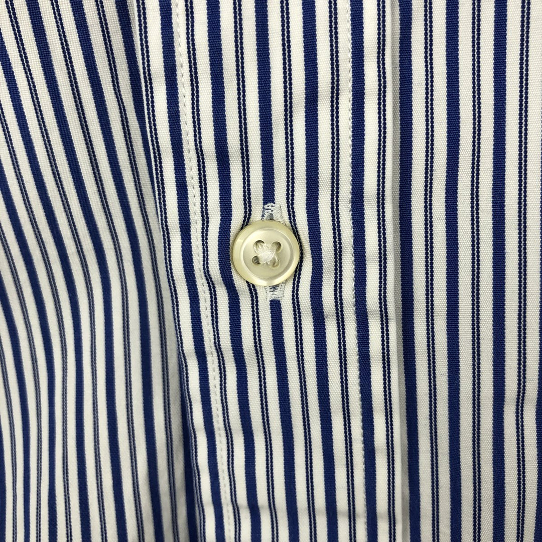 Ralph Lauren POLO by Ralph Lauren CUSTOM FIT Multi-stripe Long-Sleeve Button-Down Striped Shirt, Men's Size XL (approx.) cotton blue type Vintage Second Hand