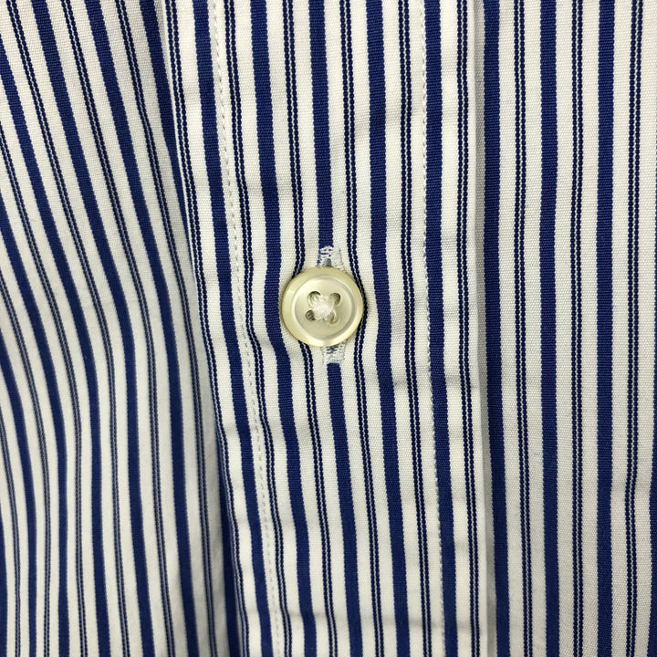 Ralph Lauren POLO by Ralph Lauren CUSTOM FIT Multi-stripe Long-Sleeve Button-Down Striped Shirt, Men's Size XL (approx.) cotton blue type Vintage Second Hand