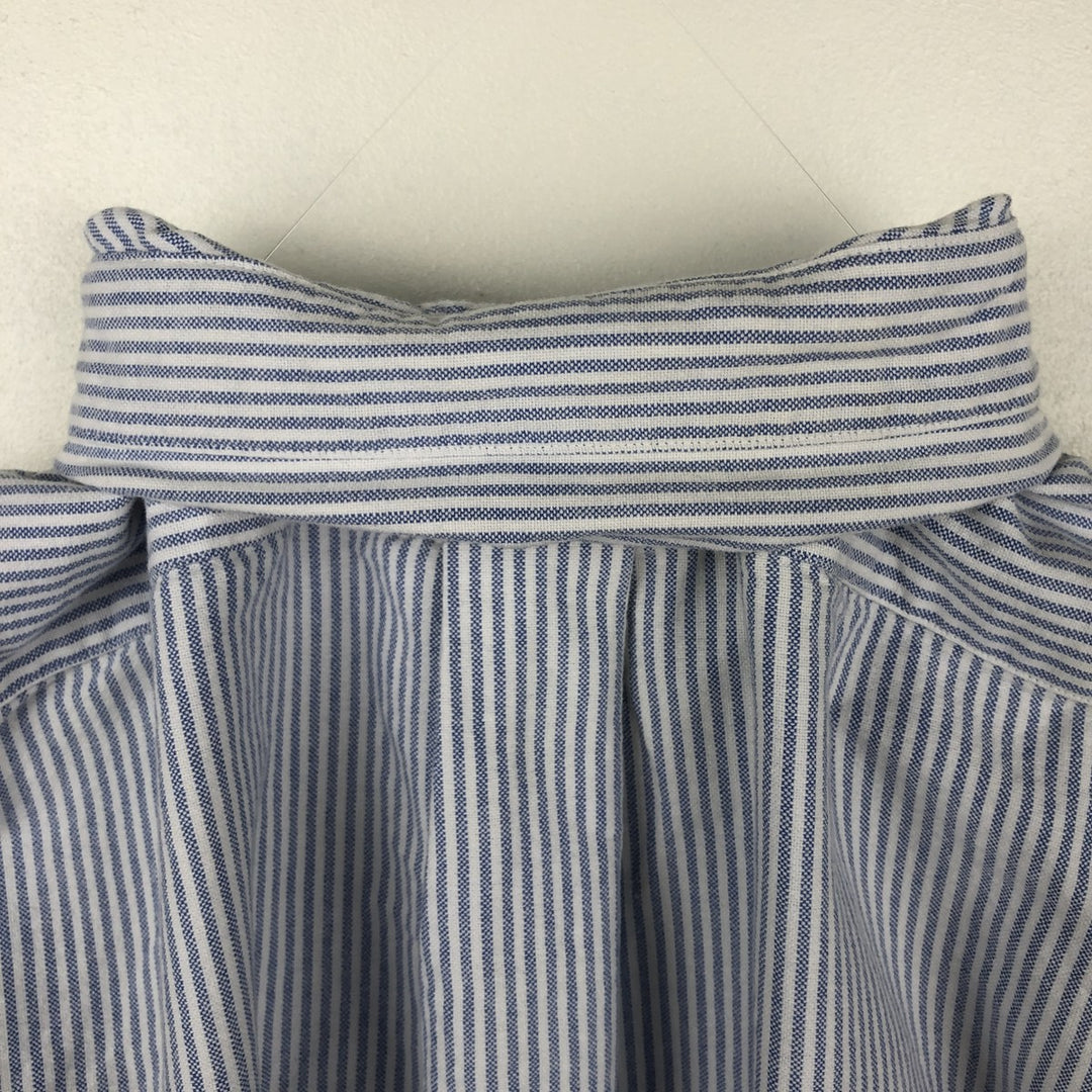 Ralph Lauren Classic Fit Long Sleeve Button Down Striped Shirt, Men's M cotton white type Vintage Second Hand
