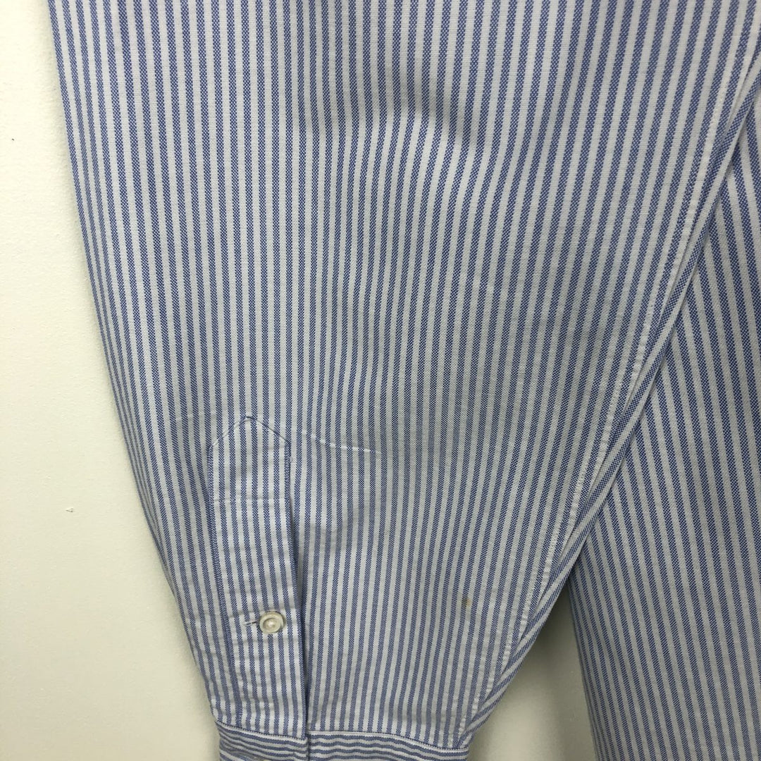 Ralph Lauren Classic Fit Long Sleeve Button Down Striped Shirt Men's XL cotton white type Vintage Second Hand