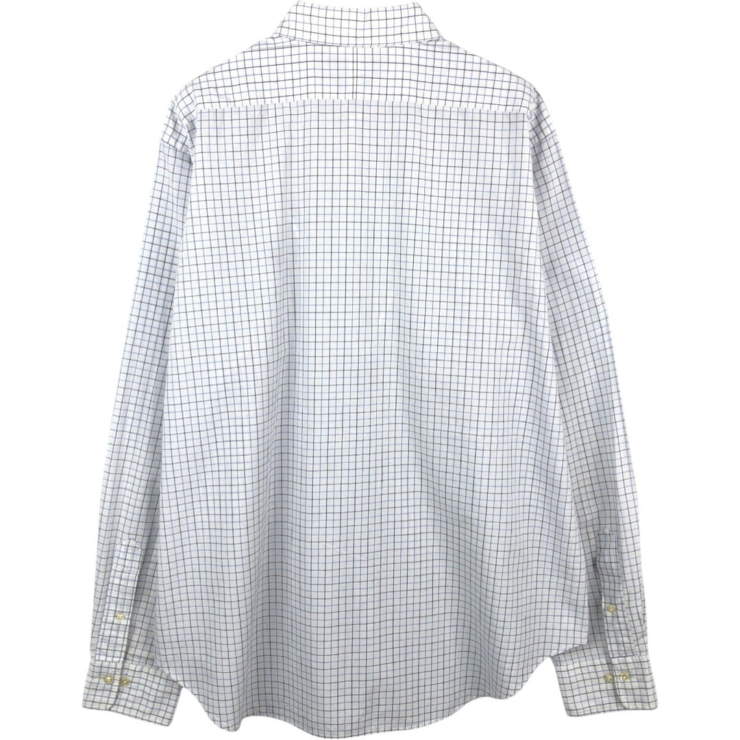 Ralph Lauren POLO by Ralph Lauren ANDREW long sleeve cotton check shirt, men's size L cotton white type Vintage Second Hand
