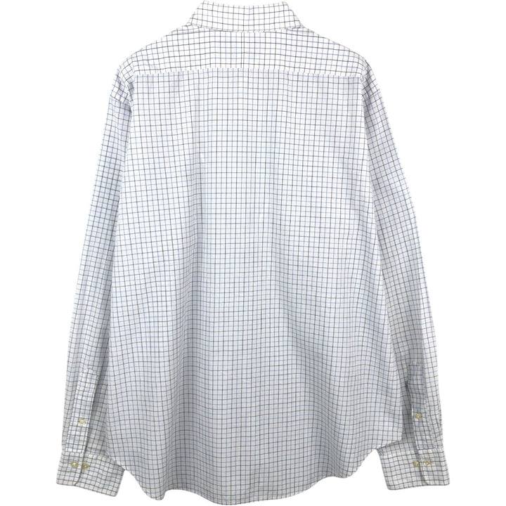 Ralph Lauren POLO by Ralph Lauren ANDREW long sleeve cotton check shirt, men's size L cotton white type Vintage Second Hand