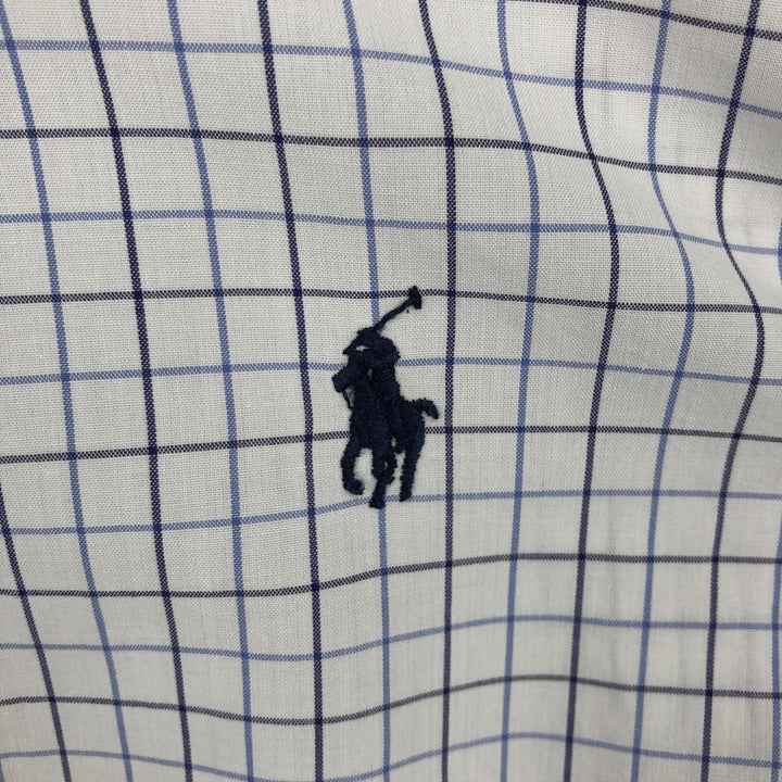 Ralph Lauren POLO by Ralph Lauren ANDREW long sleeve cotton check shirt, men's size L cotton white type Vintage Second Hand