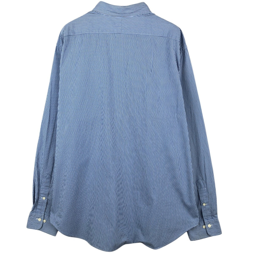 Ralph Lauren POLO by Ralph Lauren Andrew Classic Fit Long-Sleeve Striped Shirt, Men's Size XL (approx.) cotton Blue type light blue Vintage Second Hand