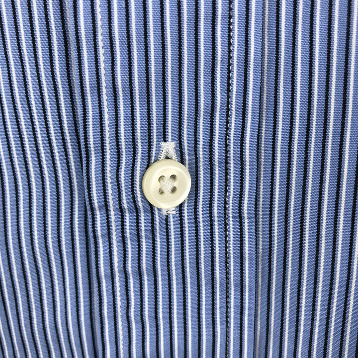 Ralph Lauren POLO by Ralph Lauren Andrew Classic Fit Long-Sleeve Striped Shirt, Men's Size XL (approx.) cotton Blue type light blue Vintage Second Hand