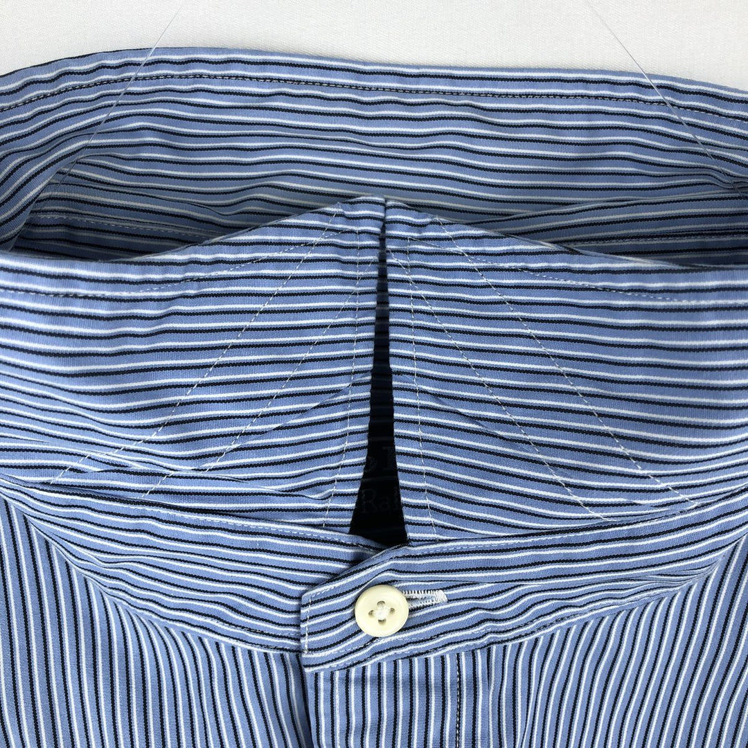 Ralph Lauren POLO by Ralph Lauren Andrew Classic Fit Long-Sleeve Striped Shirt, Men's Size XL (approx.) cotton Blue type light blue Vintage Second Hand