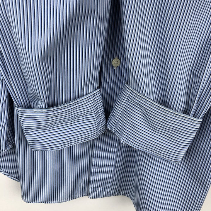 Ralph Lauren POLO by Ralph Lauren Andrew Classic Fit Long-Sleeve Striped Shirt, Men's Size XL (approx.) cotton Blue type light blue Vintage Second Hand