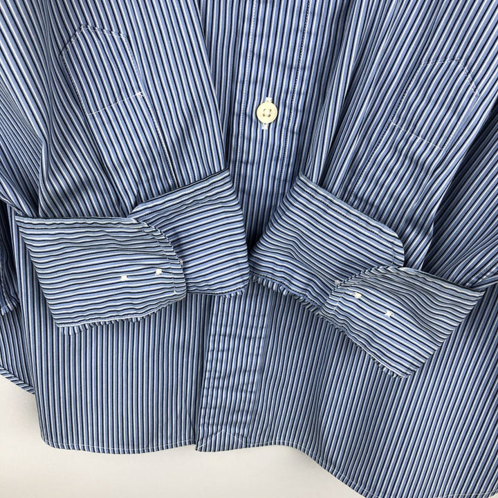 Ralph Lauren POLO by Ralph Lauren Andrew Classic Fit Long-Sleeve Striped Shirt, Men's Size XL (approx.) cotton Blue type light blue Vintage Second Hand