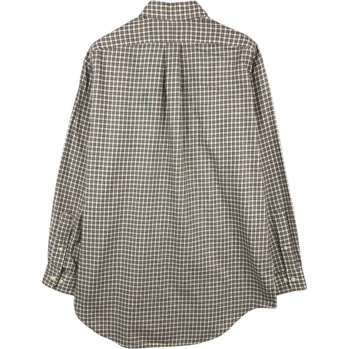 Ralph Lauren YARMOUTH Long Sleeve Button-Down Check Shirt, Men's Size M cotton brown type Vintage Second Hand