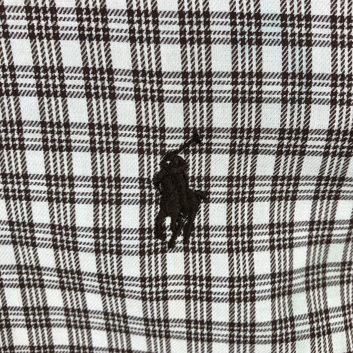 Ralph Lauren YARMOUTH Long Sleeve Button-Down Check Shirt, Men's Size M cotton brown type Vintage Second Hand